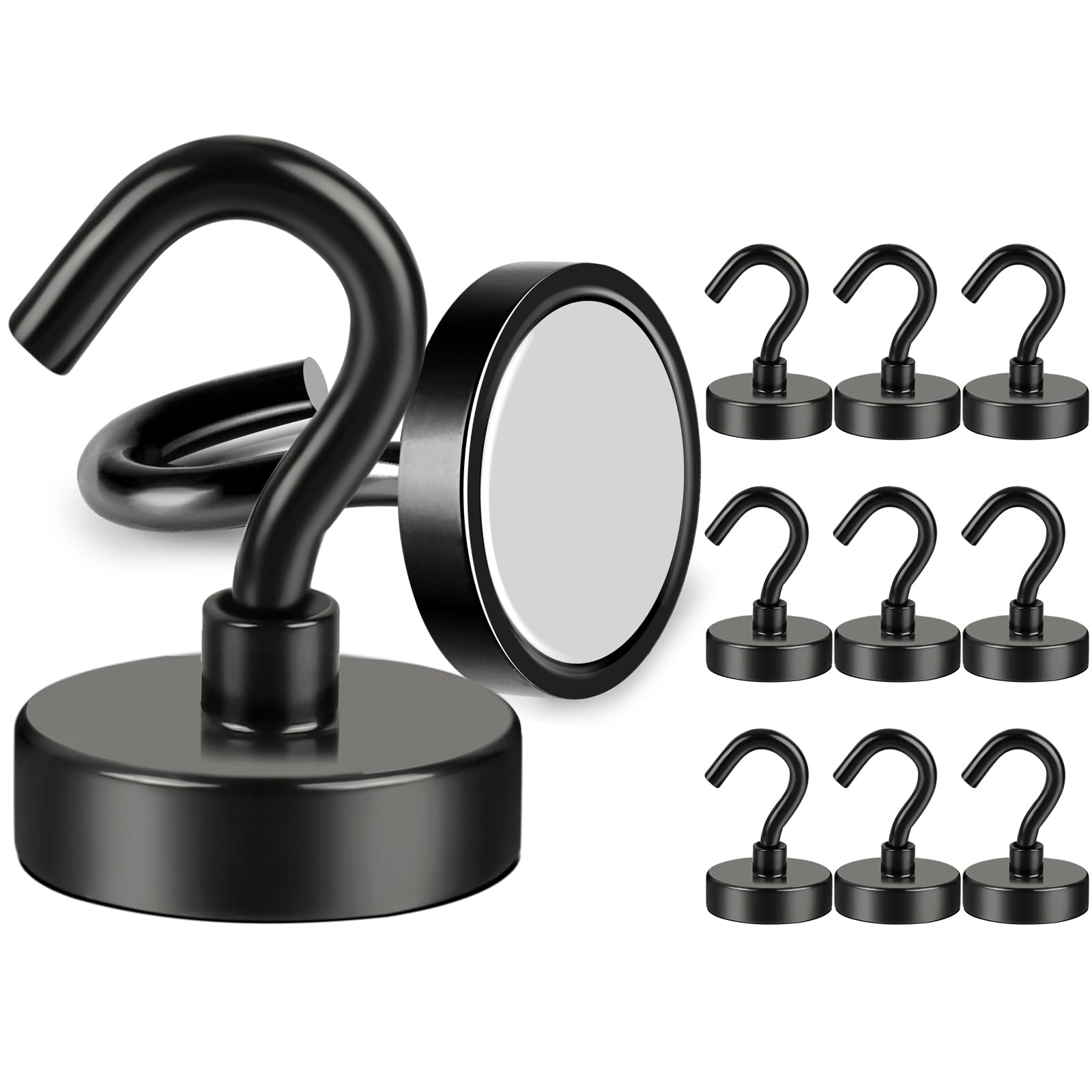 DIYMAG Magnetic Hooks,170lbs 10p Cruise Cabin Essentials Heavy Duty Black