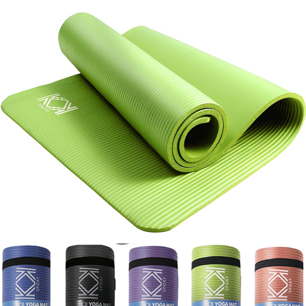Yoga Mat 15mm thick padded NBR Exercise Mats for yoga, Pilates and gymnastics suitable for both man and women with non-slip material with carry Strap for Yoga - 3 colors Black, Blue & Purple