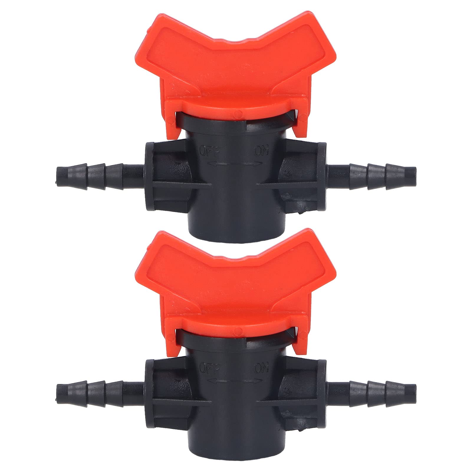 2 Pcs Drip Irrigation Shut Off Valve Barbed Shut-Off Valve Universal for Vegetable Garden, Plantation and Back Garden Drip Irrigation Pipe Connection(2#)(4MM)