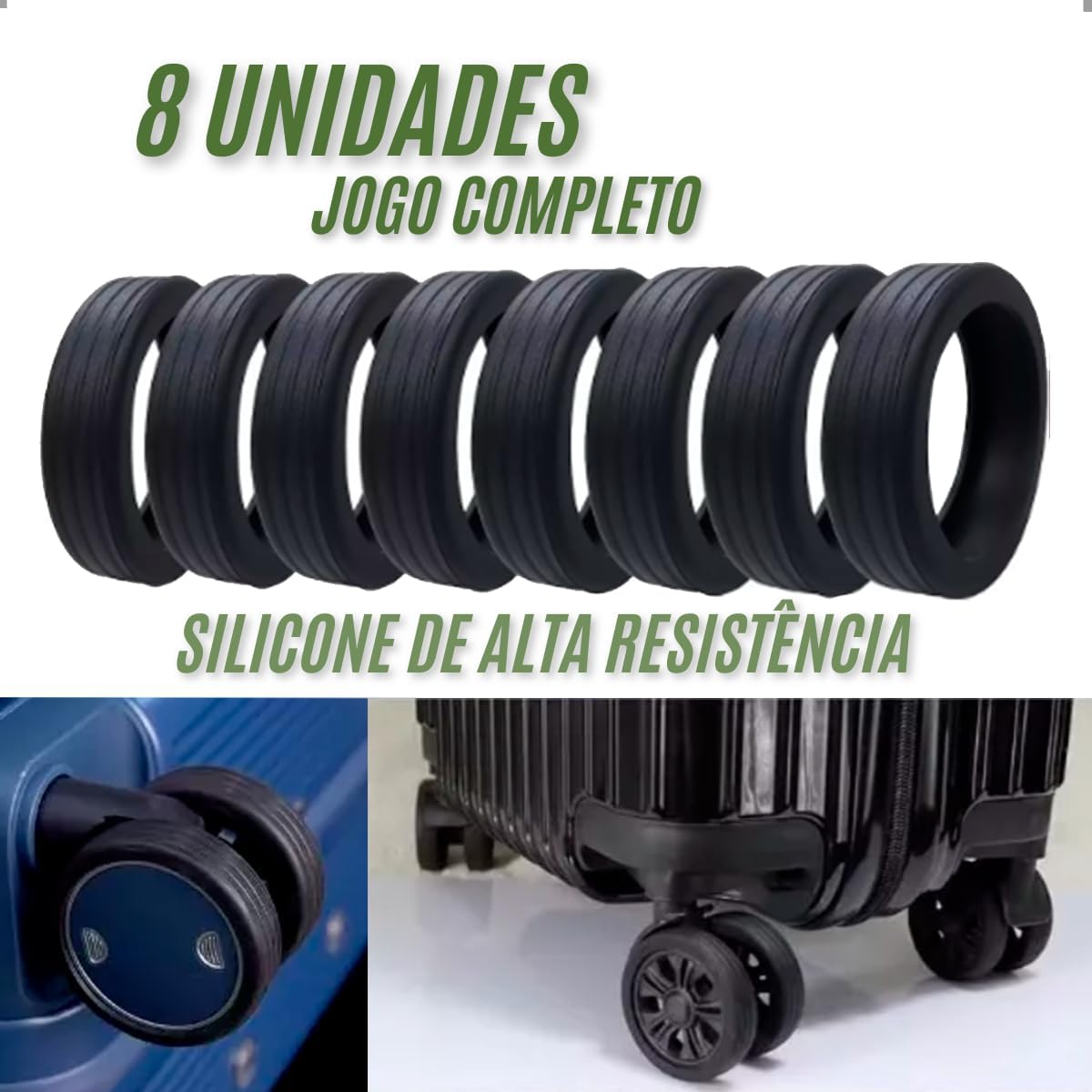 Capa Para Roda De Mala Kit Com 8 Rodinha Silicone de Proteção Resistente Bagagem Protetora Silenciosa Capa Para Roda De Mala Kit Com 8 Rodinha Silicone de Proteção Resistente Bagagem Protetora Silenciosa