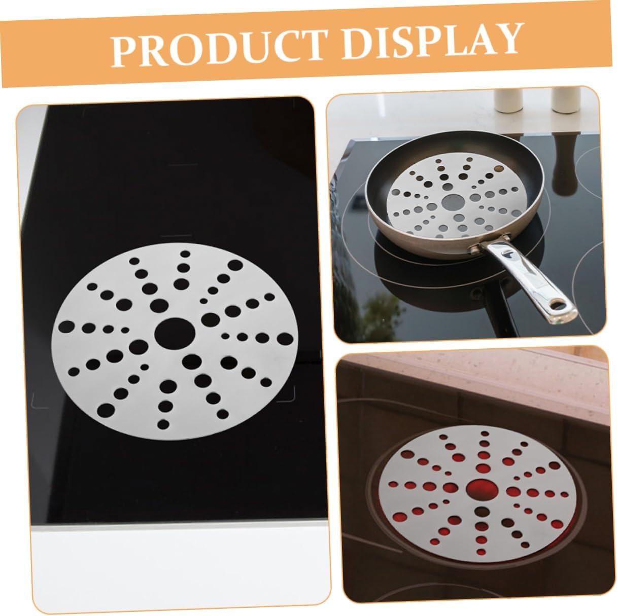 2pcs Stainless Steel Cookware Thermal Guide Plate Induction Cooktop Converter Disk Heat Conductive