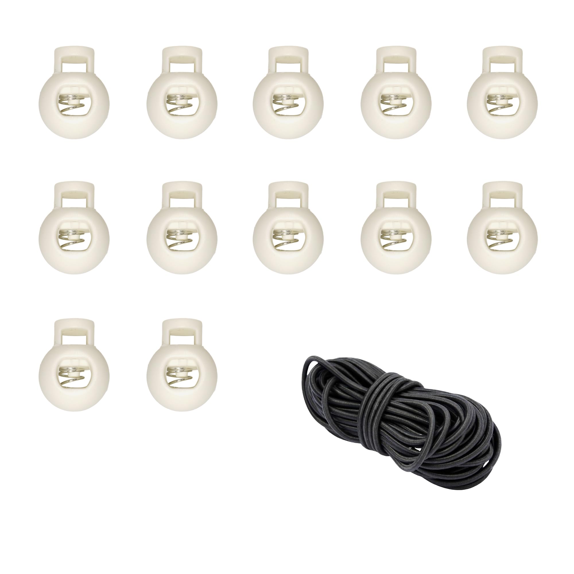 JYC CREATIVE Pack of Black Latches, Cord Stoppers, Plastic Locks for Clothes Footwear and Accessories, Cord Tanks