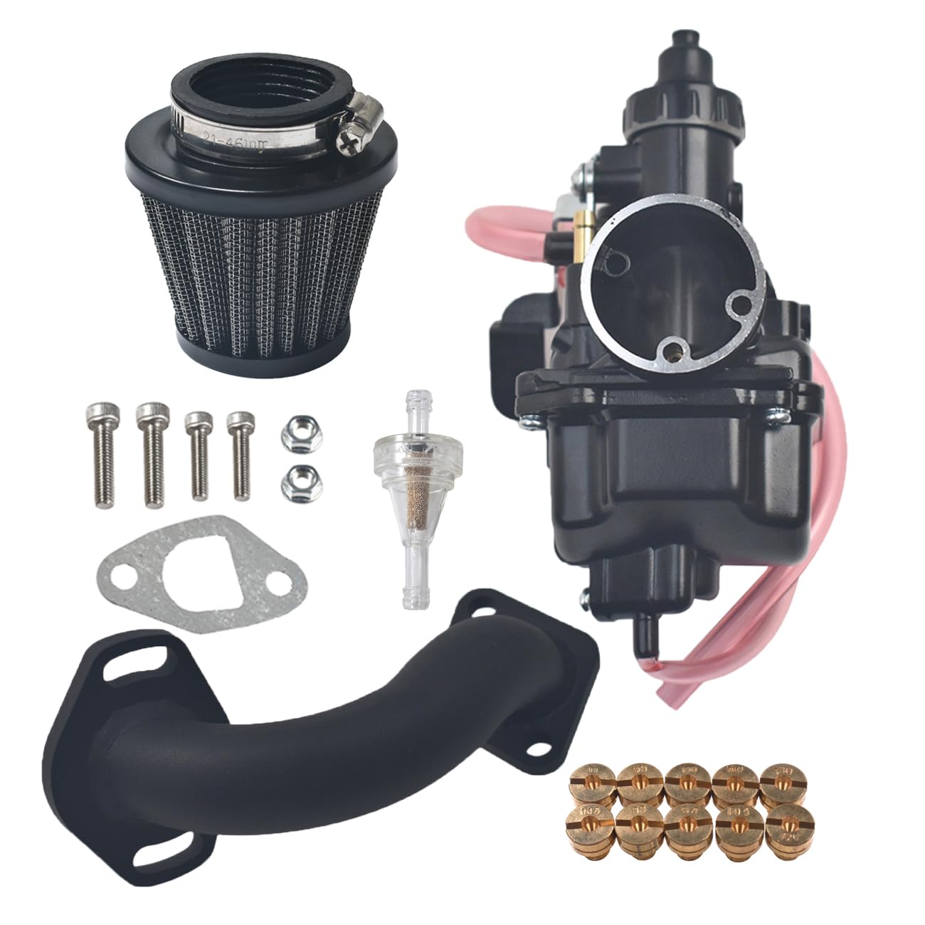 VM22 Carburetor Inverted Intake Manifold Racing Performance Slide intake pipe Carb Kit For Predator 212cc GX200 Coleman Baja CT200U BT200X Mini bike 196 Clones Engine, KT196 Go kart