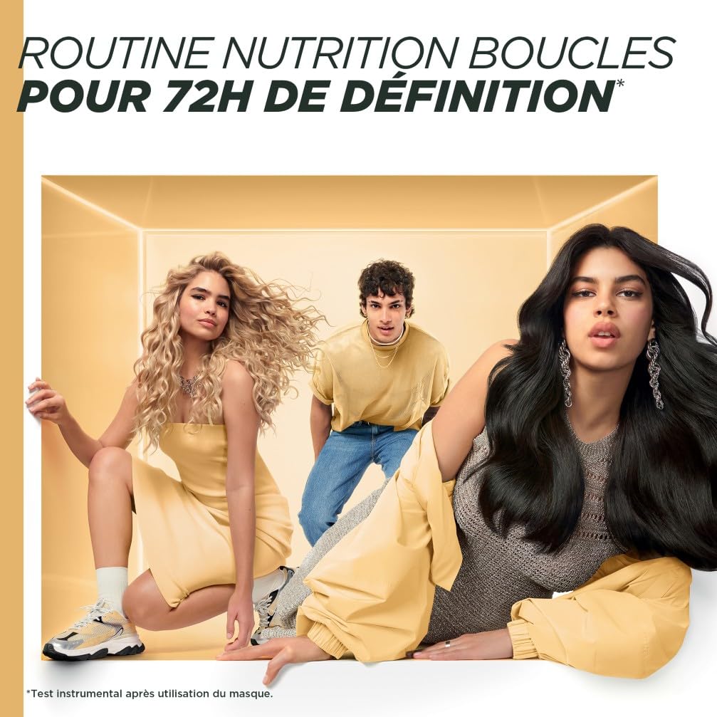 Garnier - Fructis Hair Food - Masque Nutrition Boucles au Beurre de Cacao - Formule Vegan à 97% d'Origine Naturelle - Pour Cheveux Bouclés à Frisés - 320 ml