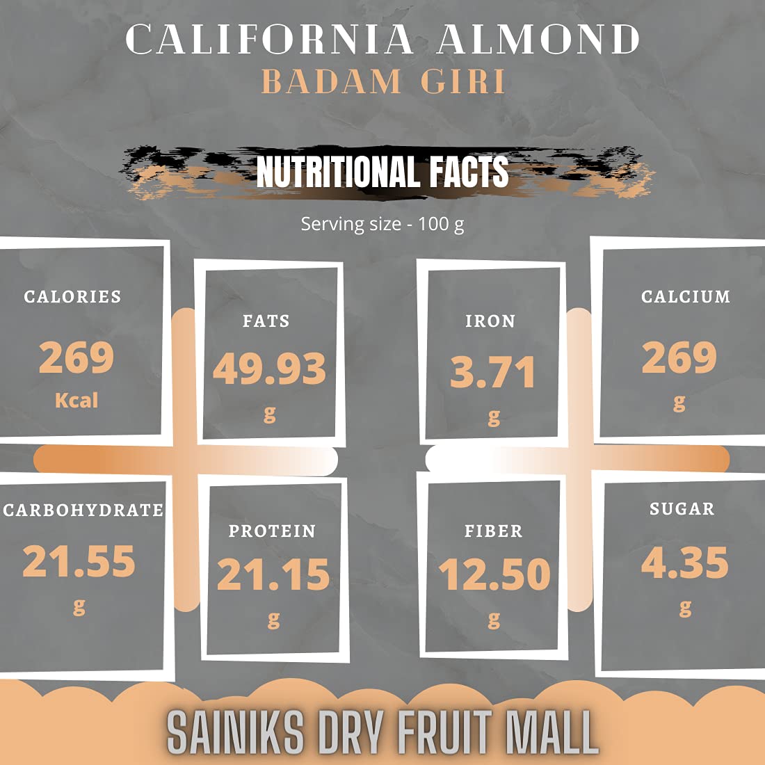 SAINIK'S Dry Fruit Mall California Almond | Amercian Badam Giri- 500 grams 4