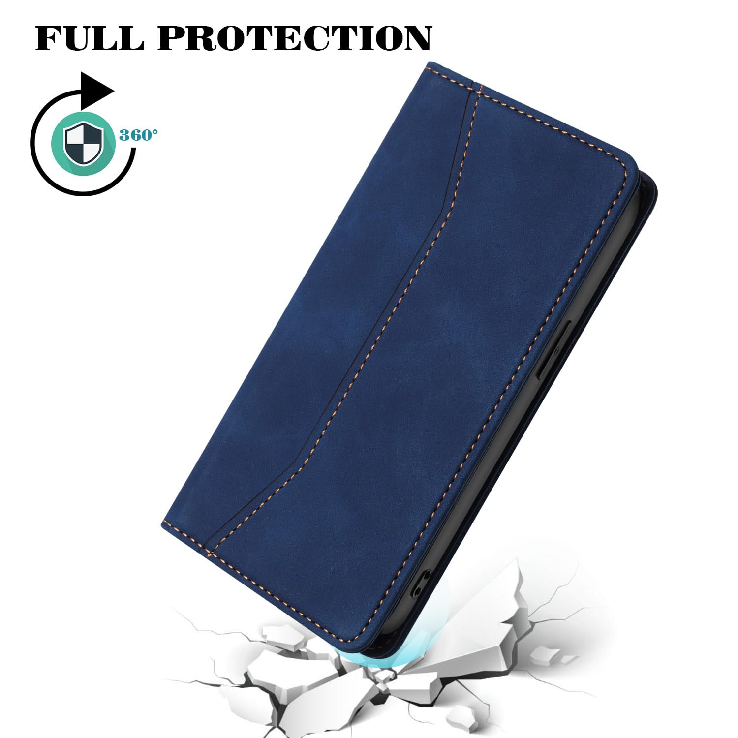 DENDICO Cover per Oppo Reno 6 5G, Premium Portafoglio PU Custodia in PU Pelle, Flip Libro TPU Bumper Caso per Oppo Reno 6 5G, Nero