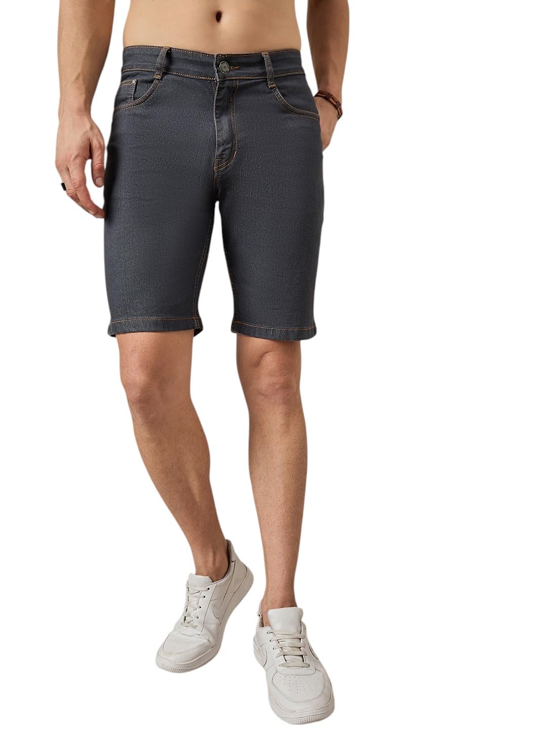 studio nexx Men's Regular Fit Shorts | Denim Shorts for Men | Knee Length | Stretchable-picture-11
