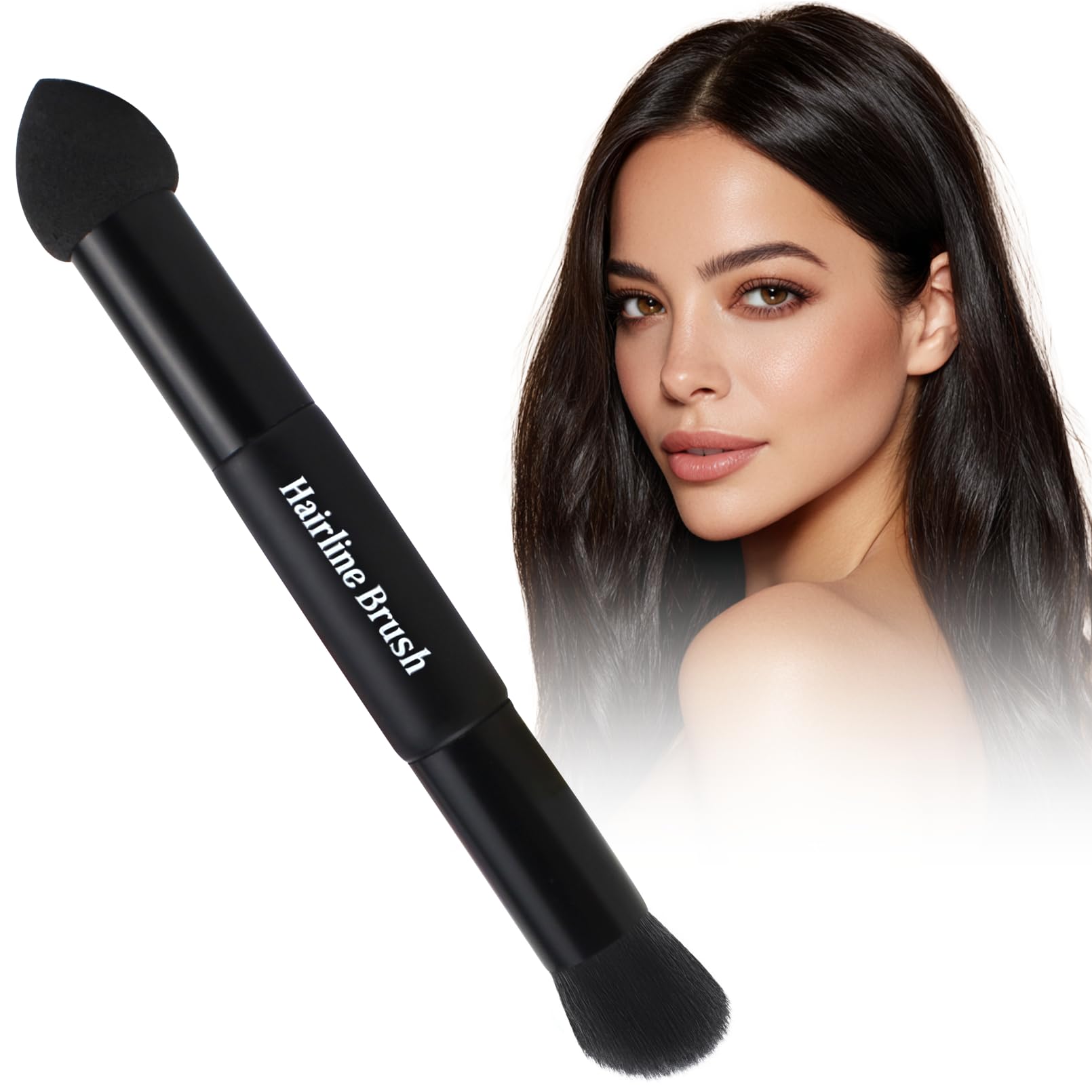 Dual-Ended Hairline Powder Brush, Root Touch Up Brush Applicator #1 Hairline Brush
