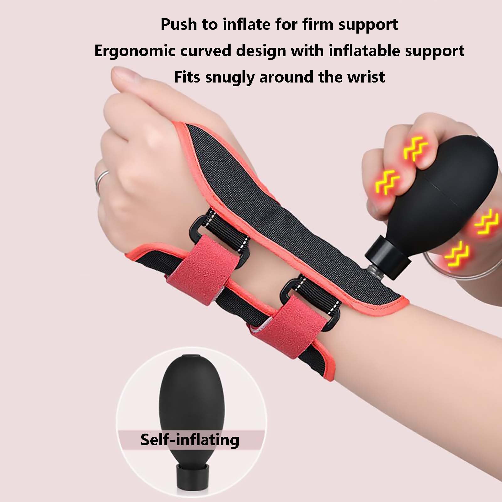 Muñequera Compresión, Muñequera Férula Mano, para Dolor, Quiste Ganglionar, Túnel Carpiano, Artritis, Tendinitis, Estabilizador Brazo para Hombres y Mujeres (Negro),Right Hand
