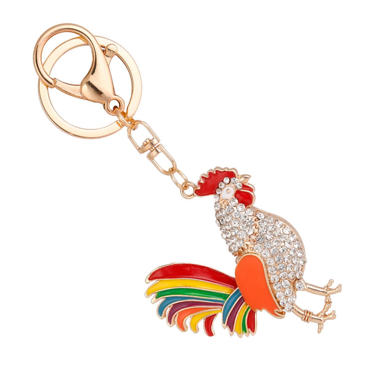 Homoyoyo Hahn-schlüsselanhänger Schlüsselanhänger Süß Flauschiger Hahnschlüssel Karte Mit Etiketten Anhänger Makramee Zubehör Metall