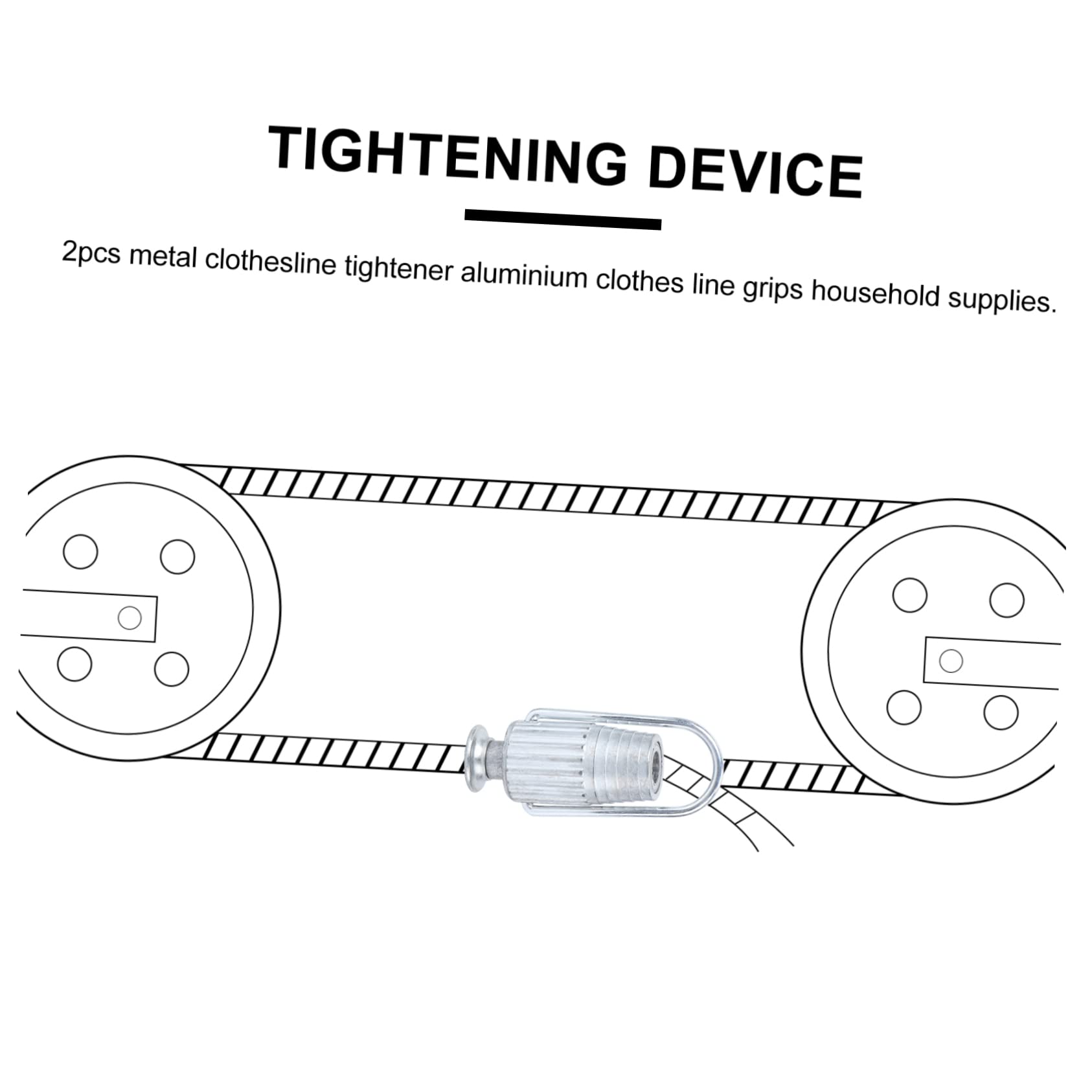 Tensores de polea de aluminio duraderos para tendedero, solución ligera de secado de ropa, mejora la tensión de la cuerda para un secado eficiente al aire libre, perfecto para la configuración del