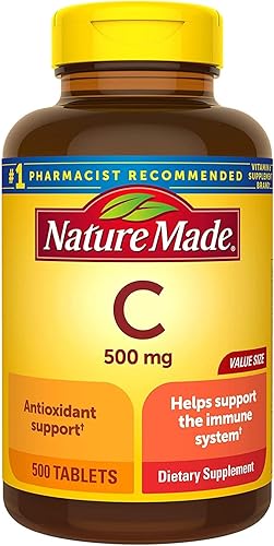 Nature Made Vitamin C 500mg Tablets 500 Count Value Size for Immune Support Gluten Free Pack of 3