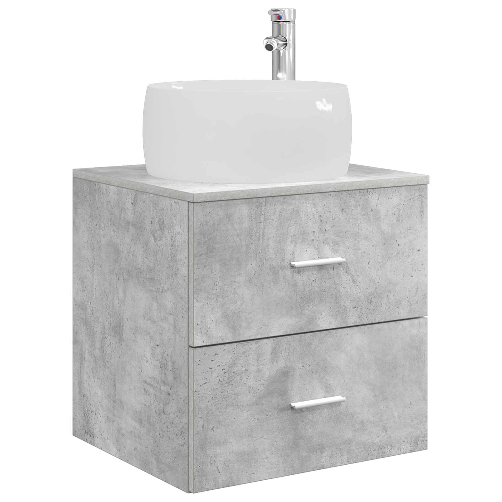 Vidaxl Wall-Mounted Sink Vanity Concrete 49.5 X 44.5 X 66 Cm Grey