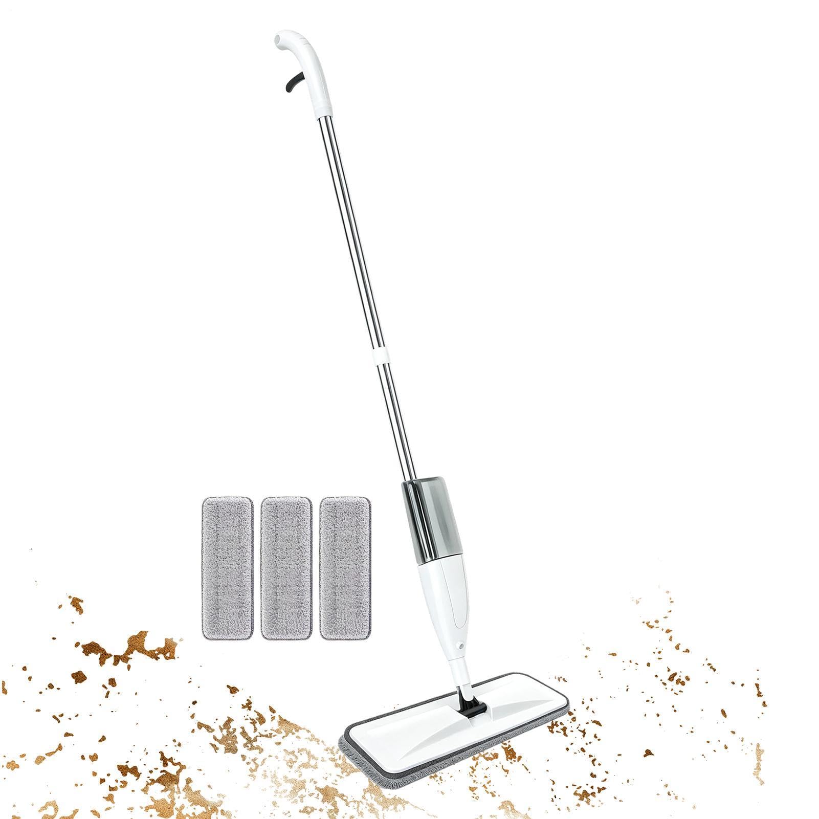Mop spray ricaricabile, rotante, per pavimenti in legno | Mocio per pavimenti per proprietari di casa, casa, ufficio, cucina, appartamento, bagno, garage, soggiorno