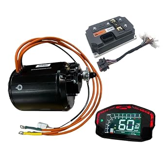 Mid Drive Motor QS138 90H 4KW V3 Liquid Cooled PMSM Kits with Reduction Gears Box EM260S Controller DisplayBlet Pully Version