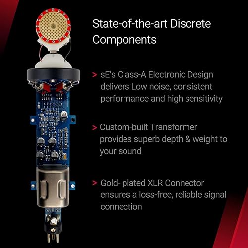 Miniatura 4 de SE ELECTRONICS - Micrófono de condensador cardioide de diafragma grande 2200 con montaje de choque y filtro