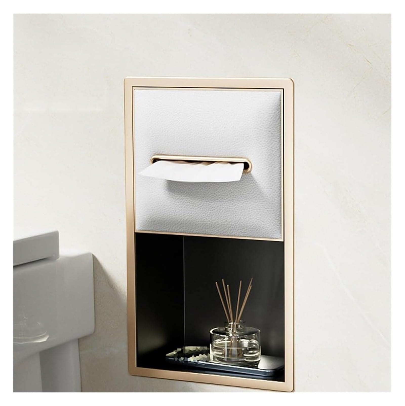 Nicho De Ducha De Acero Inoxidable, Nicho De Pared, Caja De Pañuelos Empotrada, Nicho Empotrado para Inodoro, Estante De Almacenamiento Interior, Estante Organ,Red-20x18x12.5cm