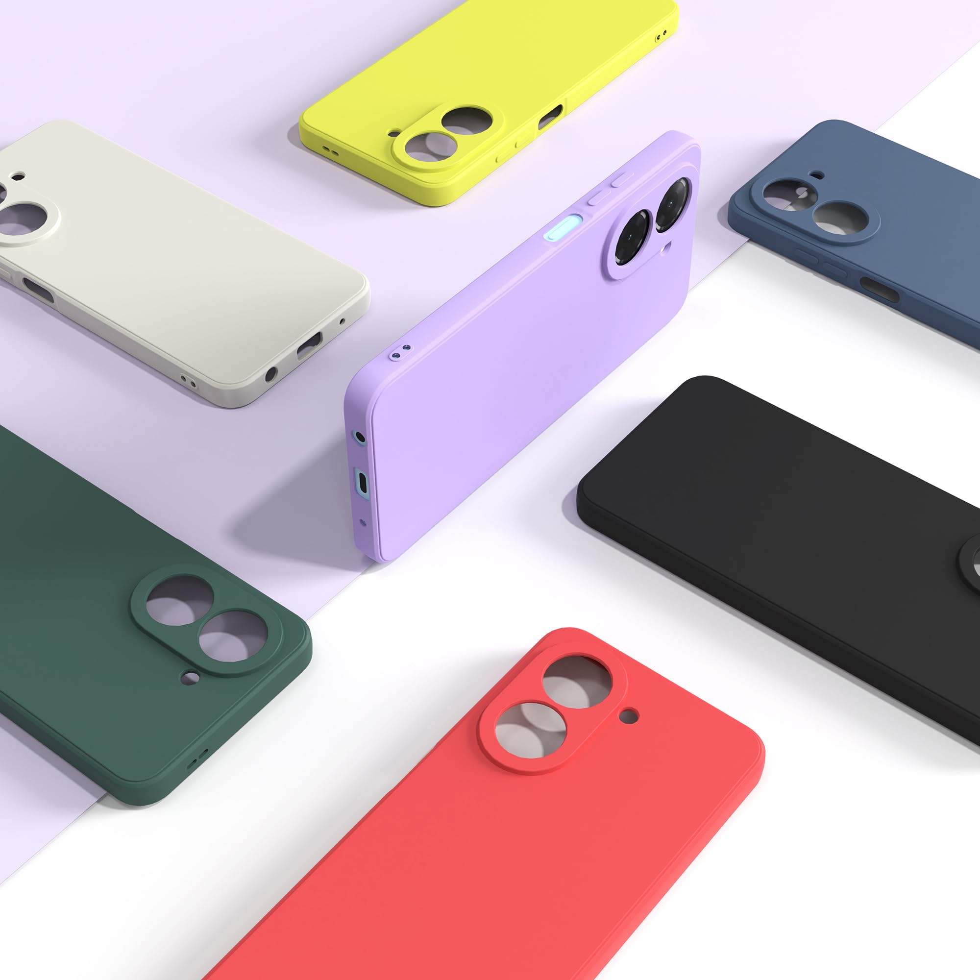 BUTISHIYU Coque Pour Samsung Galaxy A06 4G Case Avec Protecteur D'écran En Verre Trempé,Housse Doublure Douce En Tissu Microfibre Anti-Chocs Coque Compatible Avec Samsung Galaxy A06 - Noir