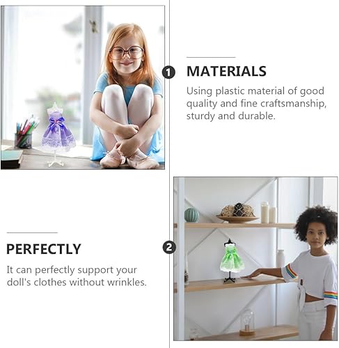 Miniatura 8 de STOBOK Maniquí de forma de vestido, 8 piezas, formas de vestido de muñeca, modelos de maniquíes pequeños, muñecos estadounidenses, muñecos para