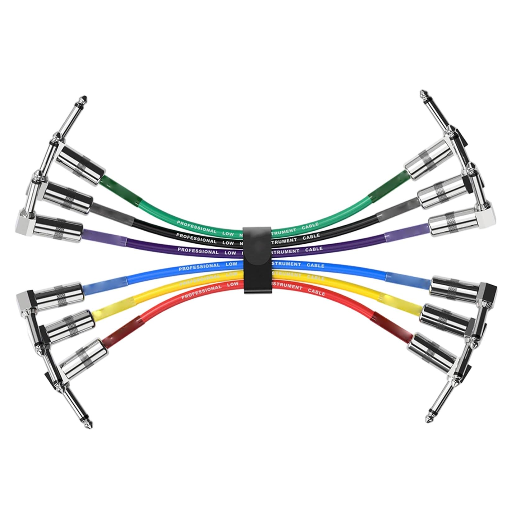 Guitar Cable de Audio 6 Unids/lote Pedal De Efectos Bajo Guitarra Cable Conexión Blindado Bajo Ruido Conector Ángulo Recto 1/4 Pulgadas