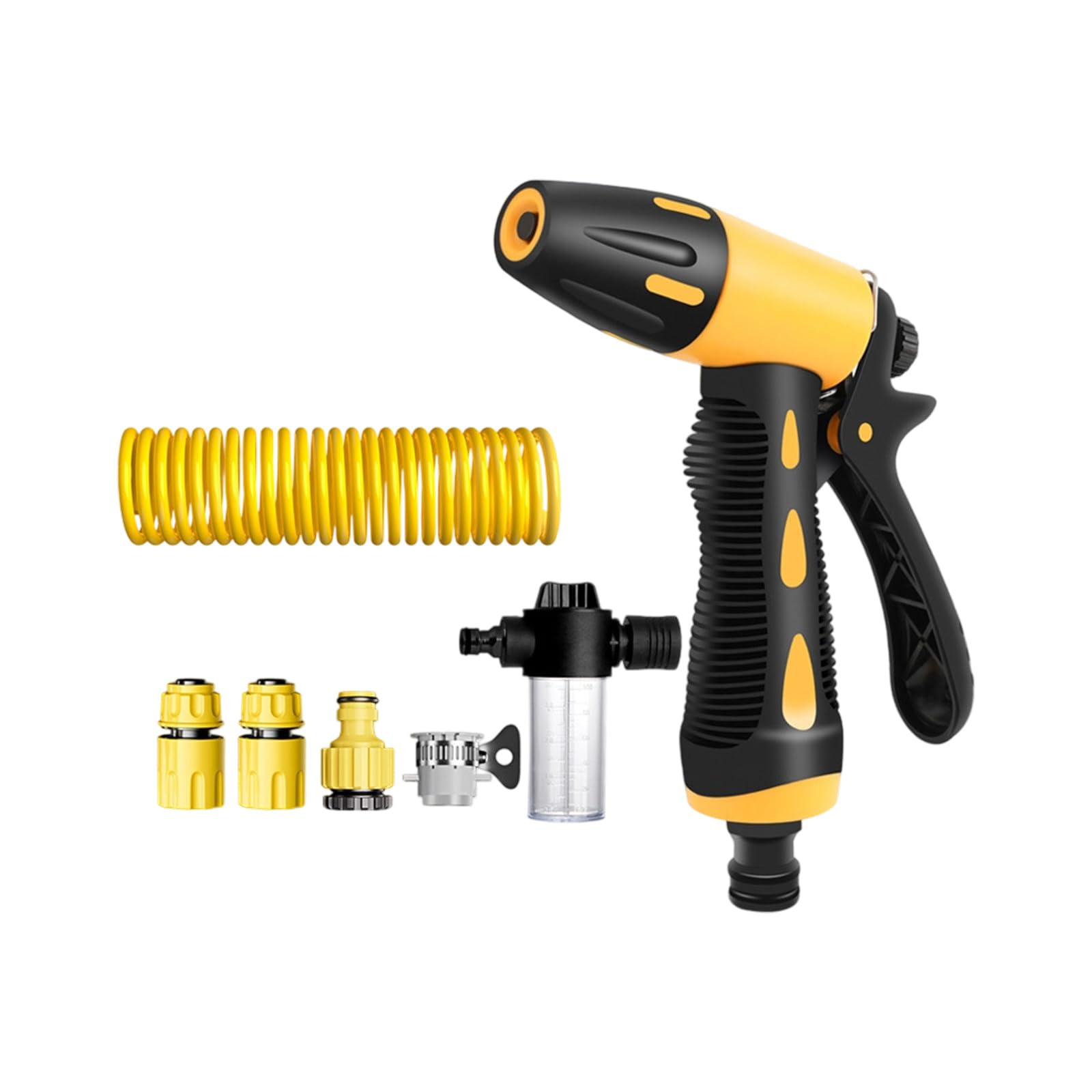 Hsioluted 10 Meters Set Automatic Drainage Expandable Car Wash Hose With Strong Sprays Nozzle Wall Mounted Storage Designs For Car Maintenance Automatic Garden Sprayer Set