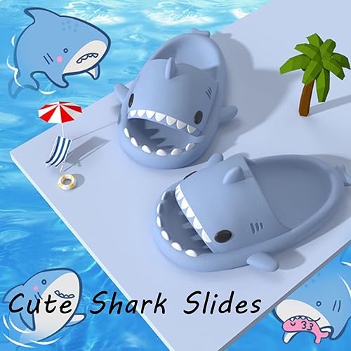 Miniatura 2 de sharllen Sandalias de tiburón para mujeres y hombres, lindas sandalias de caricatura antideslizantes con puntera abierta, sandalias de verano