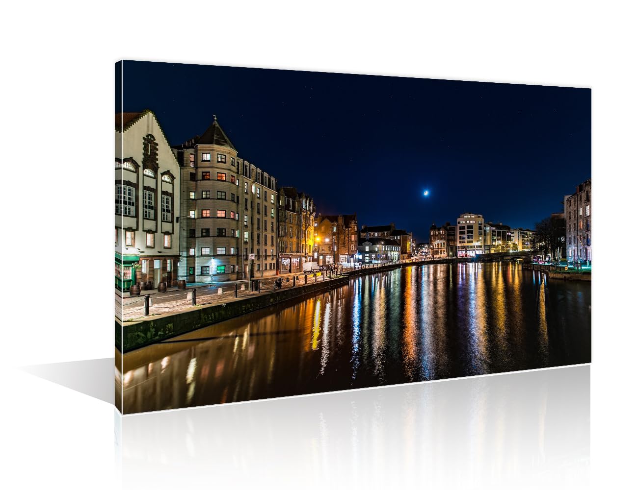 City Skylines in the United Kingdom Wall Decor, 1 Panel Leith Near Edinburgh Print for Bedroom and Living Room