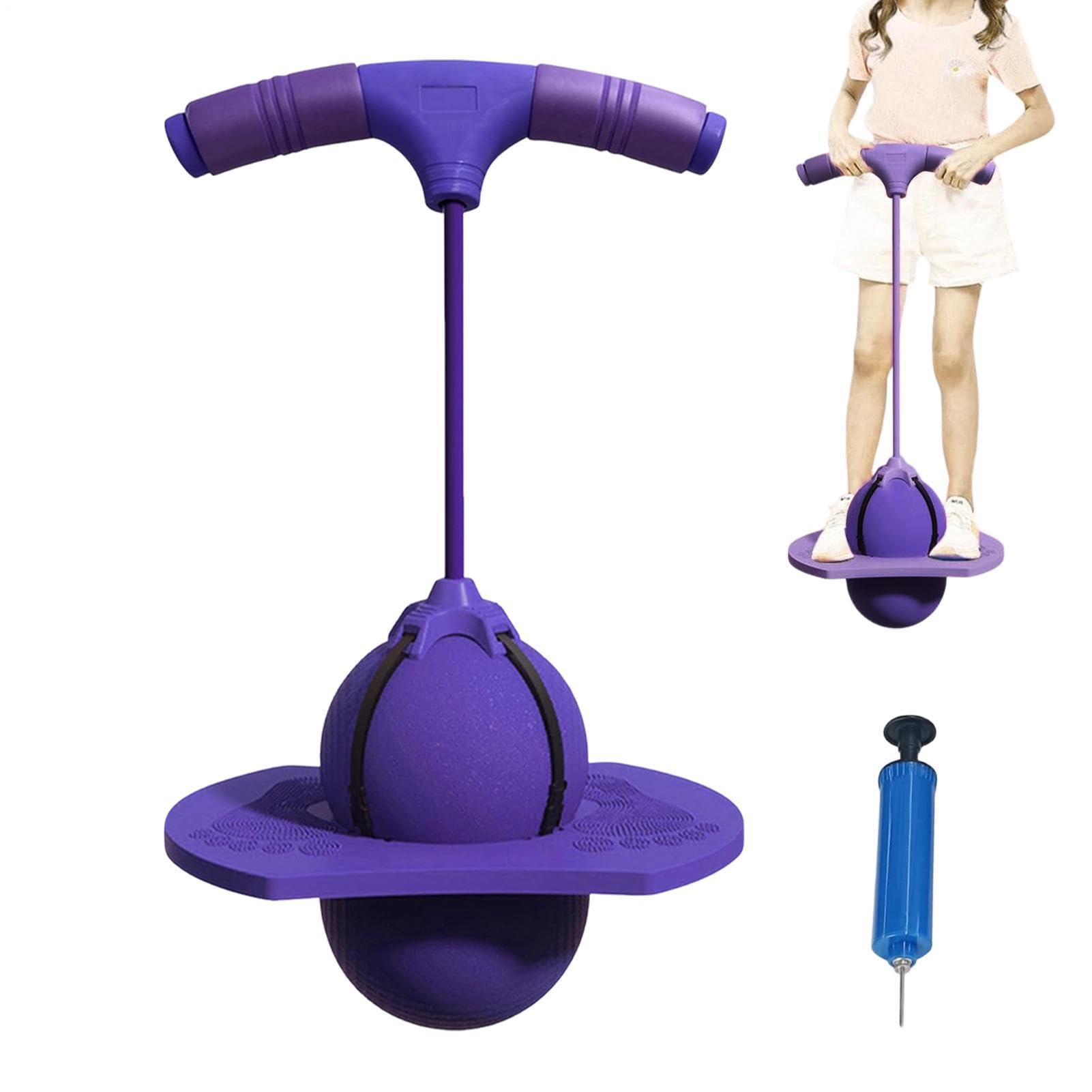 Balance Jumping Ball, with Handle and Ball Pump, Anti-Slip Bouncing Exercise Toy, Indoor Outdoor Fun Pogo Stick Alternative