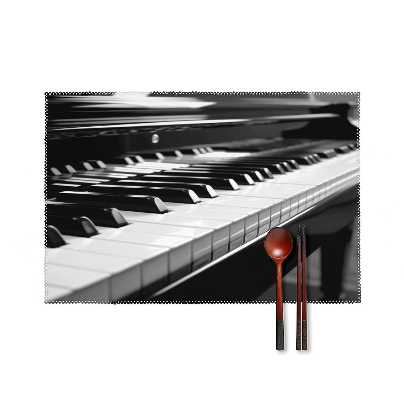 Fodpand Style Black White Piano Keyboard Placemats Set Of 4 Place Mats Table Mats