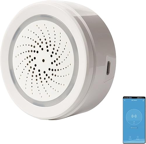 Alarma inteligente de sirena Wi-Fi alarma inalámbrica para seguridad del hogar, alarma antirrobo con alarma de sonido y luz, sonido de 100 dB,