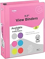 Vista 44 de Carpeta de 3 pulgadas con 3 anillas, color negro, con anillas inclinadas en D de 3 pulgadas, cubierta transparente con 2 bolsillos interiores