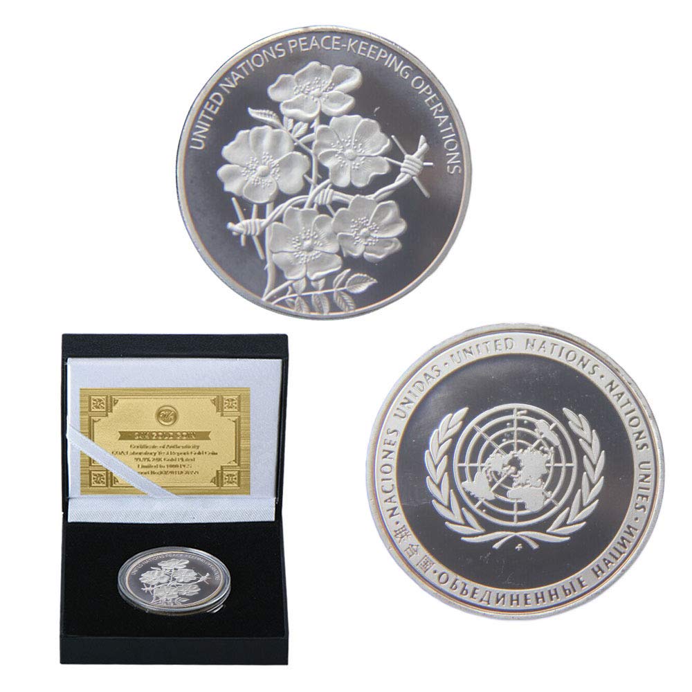 UN peacekeeping Operations, UK, Silver Plated, Commemorative Coins, World Peace, Collection, Challenge Coins, Decision Coins