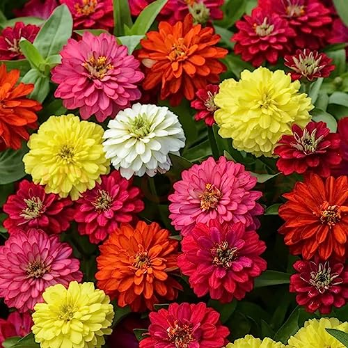 1000+ Crazy Blend Zinnia Seeds For Planting Zinnia Elegans Heirloom Open Pollinated & Untreated Mixed Color Zinnia Flowers #TOP1