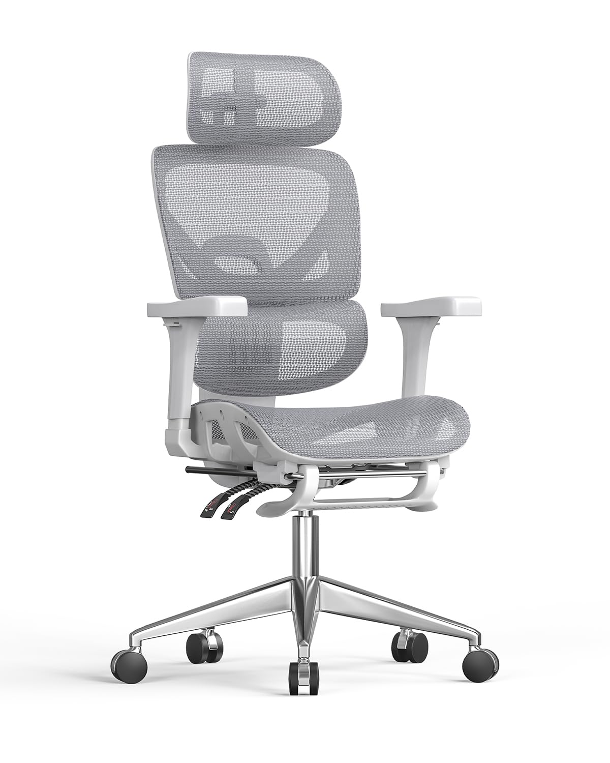 Naspaluro Ergonomic Office Chair High Back Desk Chair with Lumbar Support Swivel Mesh Computer Chair for Home Office, Study, Gaming Grey