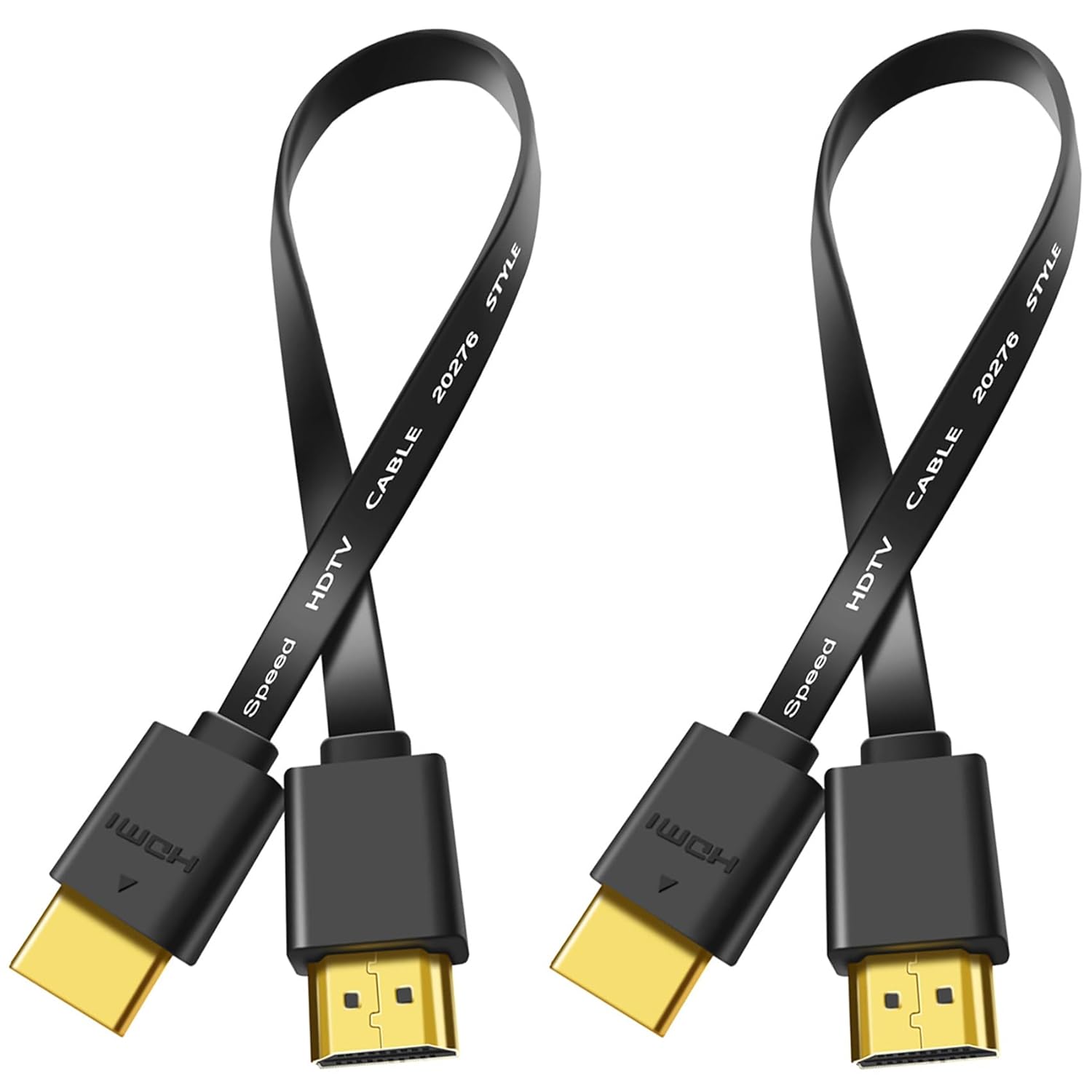 tunghey 2Pack Short HDMI Cable 0.3M, Flexible & Super Slim HDMI Male to
