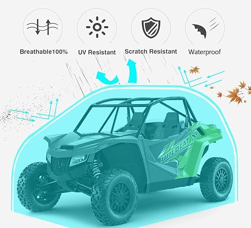 Miniatura 2 de Coverify Funda UTV 420D impermeable tela Oxford 420D, cubierta de UTV lateral a lado con bolsa de almacenamiento de 134 x 66 x 75 pulgadas,