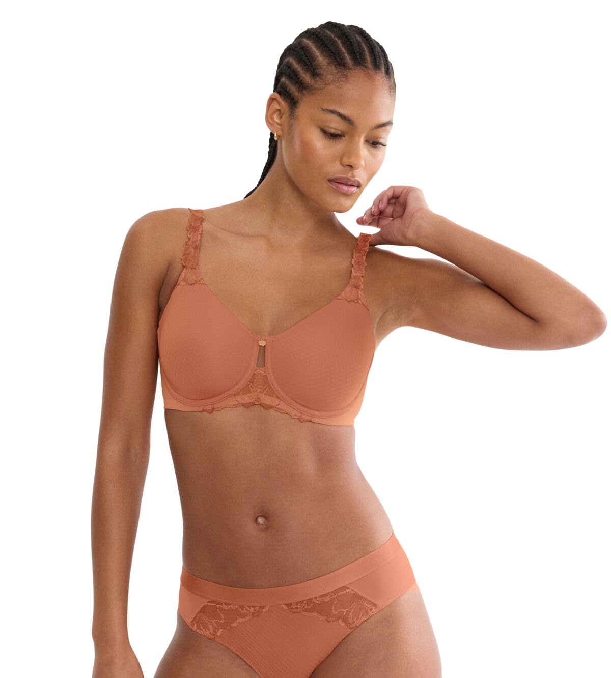 Triumph Women's Wild Azalea Florale W01 Bra, Apricot Brandy, 34D