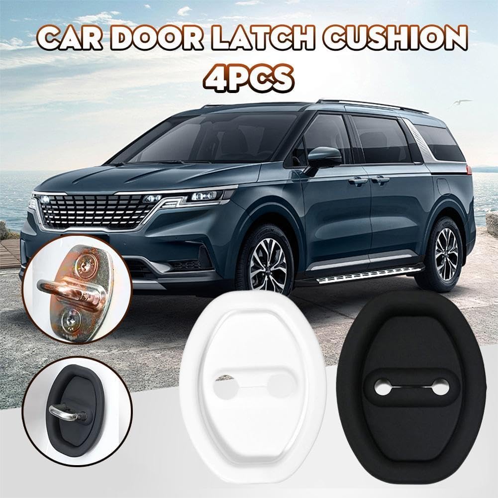 Labriciyon 4 Pcs Car Silicone Door Latch Protective Covers, Black, Universal Fit, Door, Silicone Exterior Finish