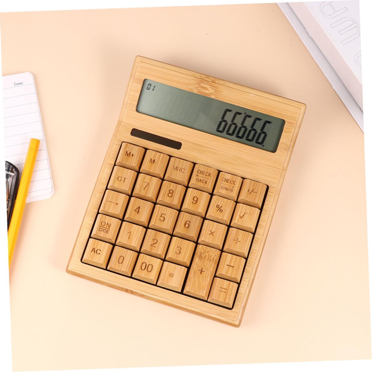 Homoyoyo Retro 29-Key Solar Calculator Portable Electronic Calculator with Tilted Display for Office and School Use