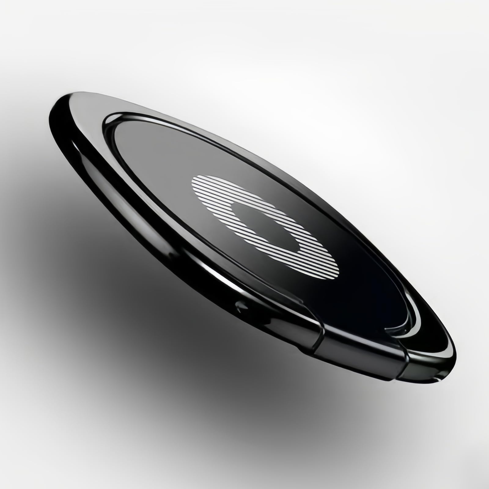 Circular Magnetic Phone Grip & Stand, Slim Metal Ring Holder with Secure Adhesive, Versatile Phone Holder for Hand, 360° Rotation for Comfortable Viewing in 4 Colors (Black)