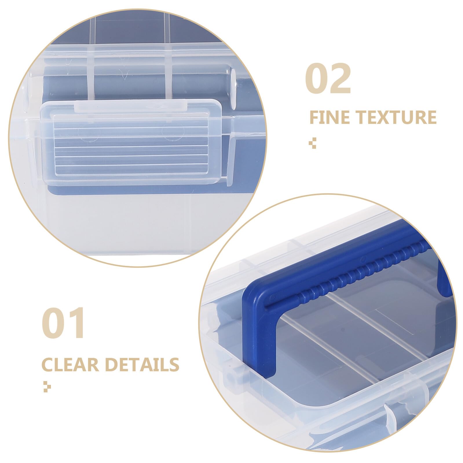 GARVALON Scatola Portaoggetti in Plastica Trasparente con Divisori Regolabili Contenitore per Lavori Artigianali e Cucito Organizer Leggero con Coperchio per Uso Domestico e Viaggi