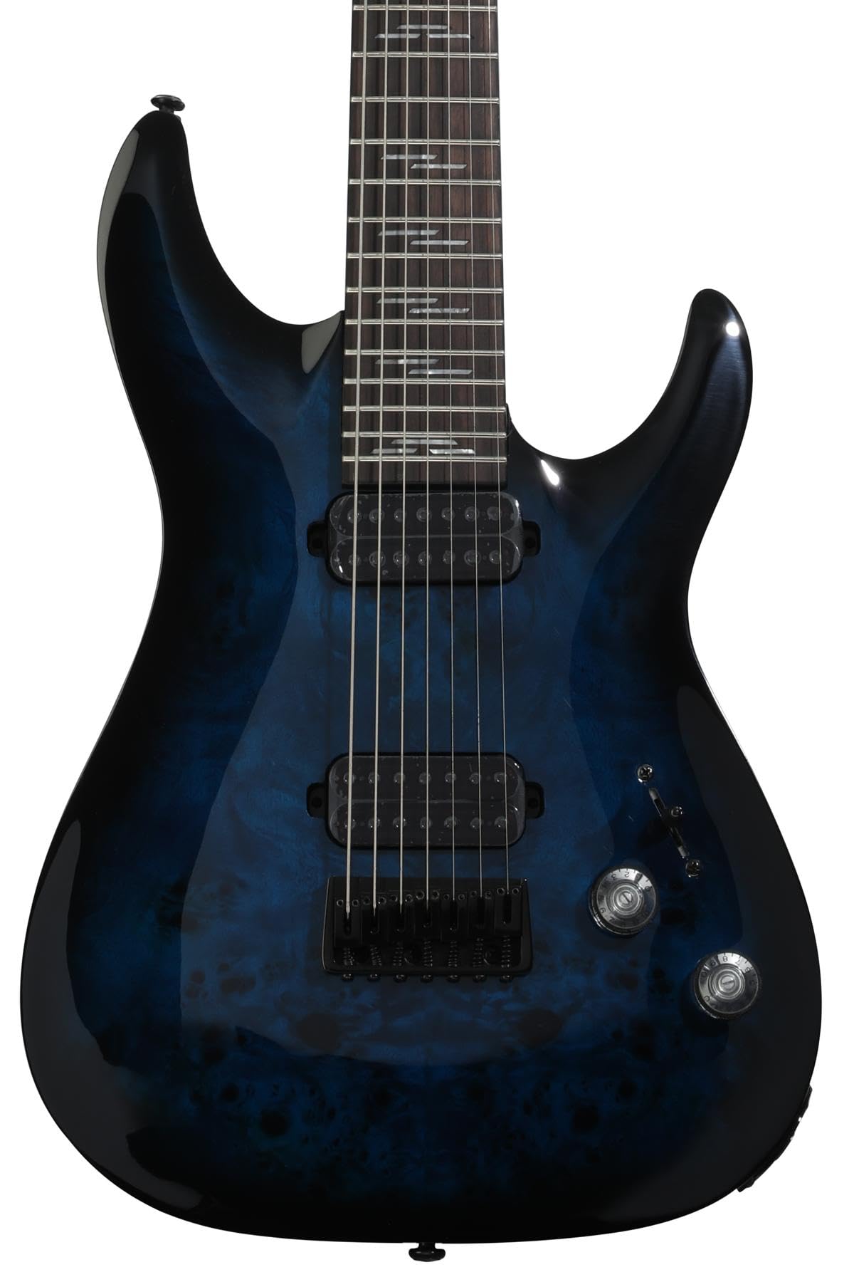 Omen Elite-7 Electric Guitar - See Thru Blue Burst