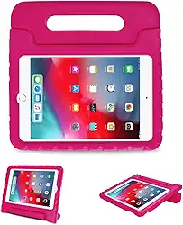 Capa Infantil Maleta Compatível Para iPad Mini 1 2 3 A1432 A1454 A1455/A1489 A1490 A1491/A1599 A1600 (2012-2014)-ROSA,Anti imapcto,EVA, Emborrachada, Leve