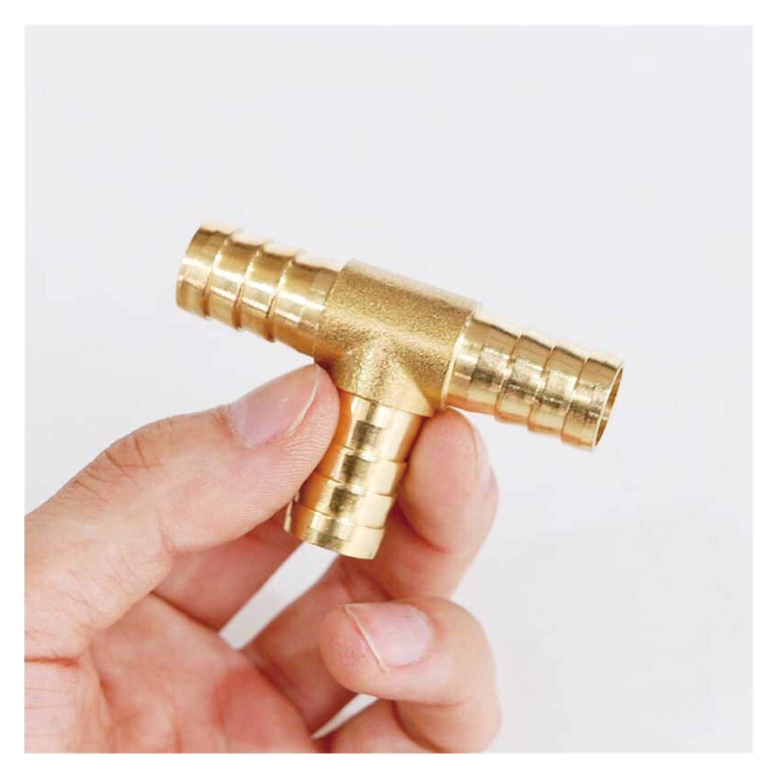 Pilang T 3 Way Zxxin-Pipe Fittings 2 3 4 Way Brass Connector For 4Mm 5Mm 6Mm 8Mm 10Mm 12Mm 16Mm 19Mm,Brass Barb Pipe Fitting, (Color : Size : Od 12Mm)