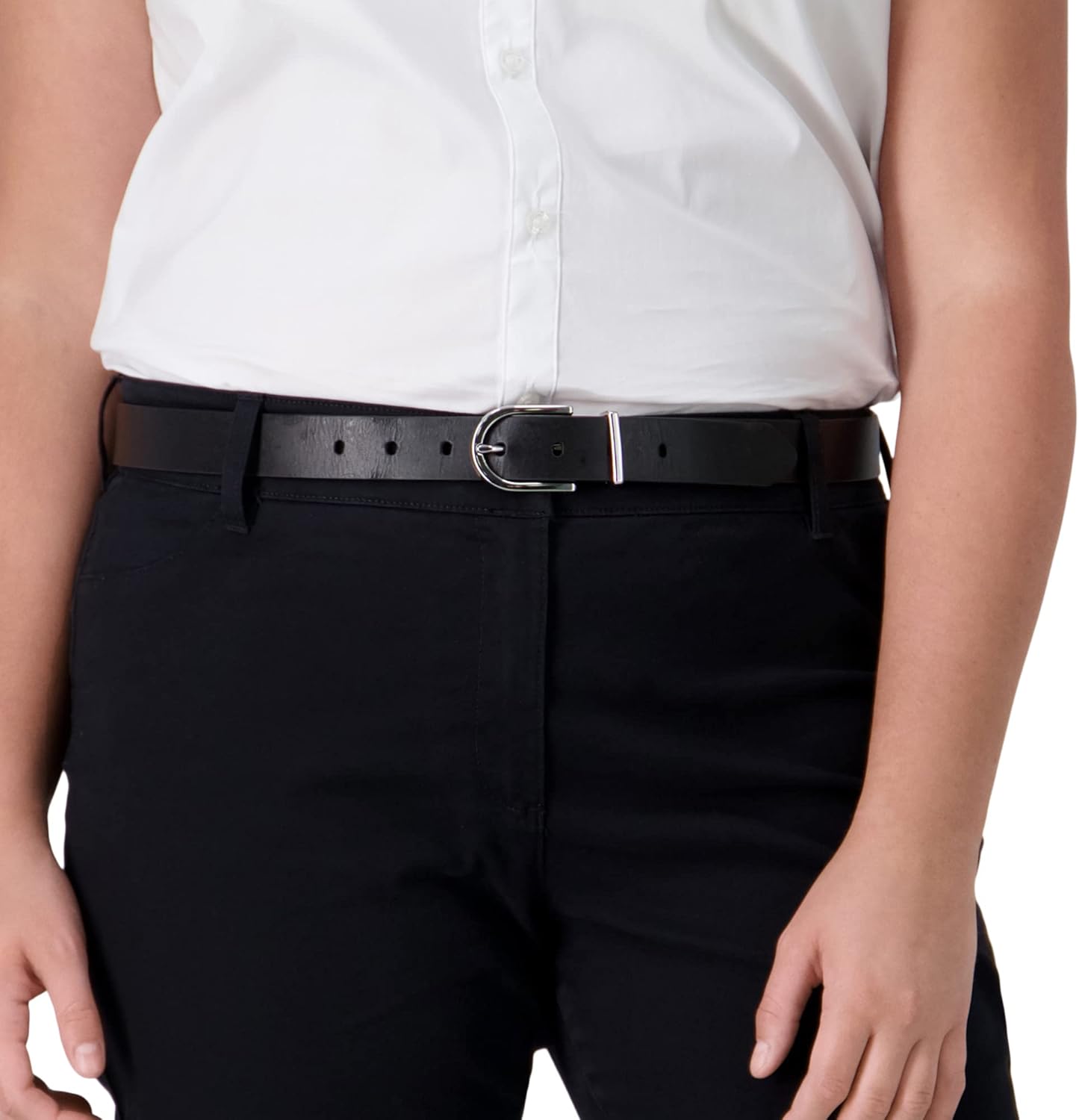 Calvin Klein Women's Round Buckle Fashion Statement Casual Belt for Jeans, Trousers - Image 6