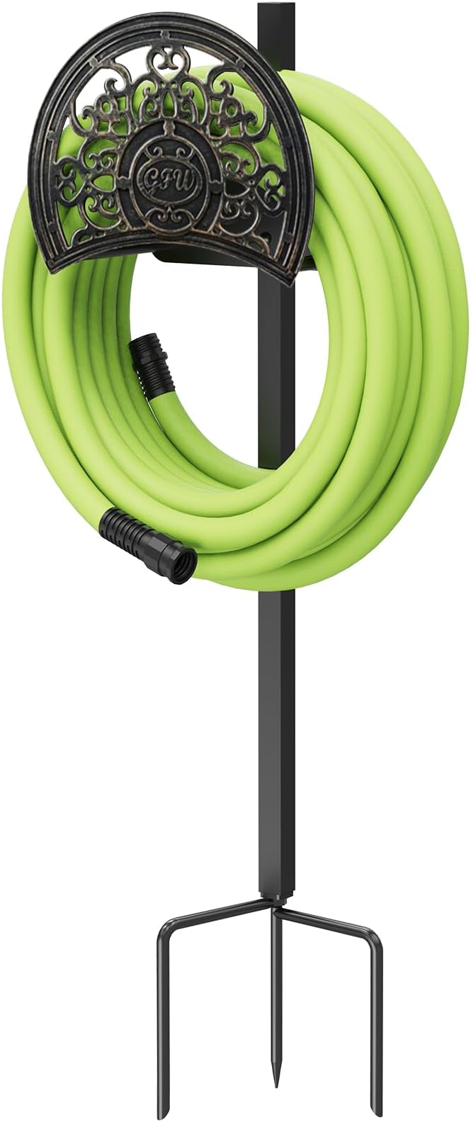 GOFORWILD Garden Hose Holder Butler, Decorative Sturdy Water Hose Rack, Durable Wall Hose Hanger, Holds 125-Feet of 5/8-Inch Hose, Hose Reel, Made of Stainless Cast Aluminum, 7009