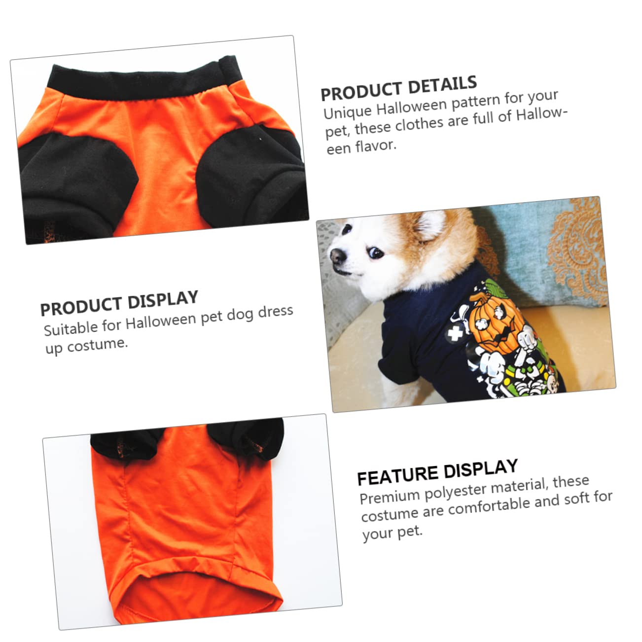 Didiseaon 6pezzi Costume Per Cani Di Halloween Da Maglietta Per Animali Domestici Design Divertente e Vestiti Per Cuccioli Comodi e Caldi Adatto Per Festività e Occasioni Speciali