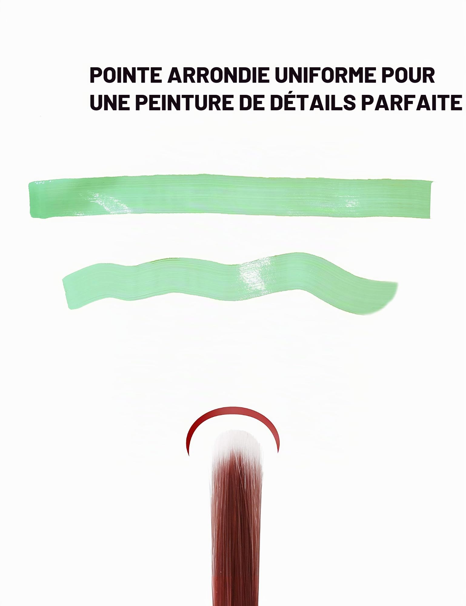 ROLLINGDOG Lot de 3 pinceaux professionnels de 3,8 cm, 5,1 cm, 6,3 cm, avec filament SRT rugueux de qualité supérieure, parfaits pour une coupe précise et d'autres travaux de détail