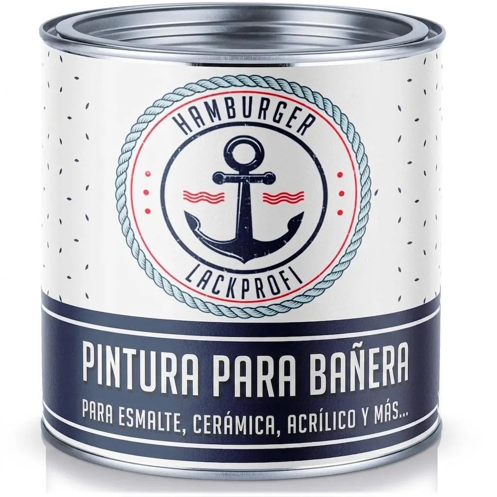 Pintura para bañera brillante negro grafito RAL 9011 negro Revestimiento para bañera Pintura esmaltada (2,5 L) Hamburger Lack-Profi