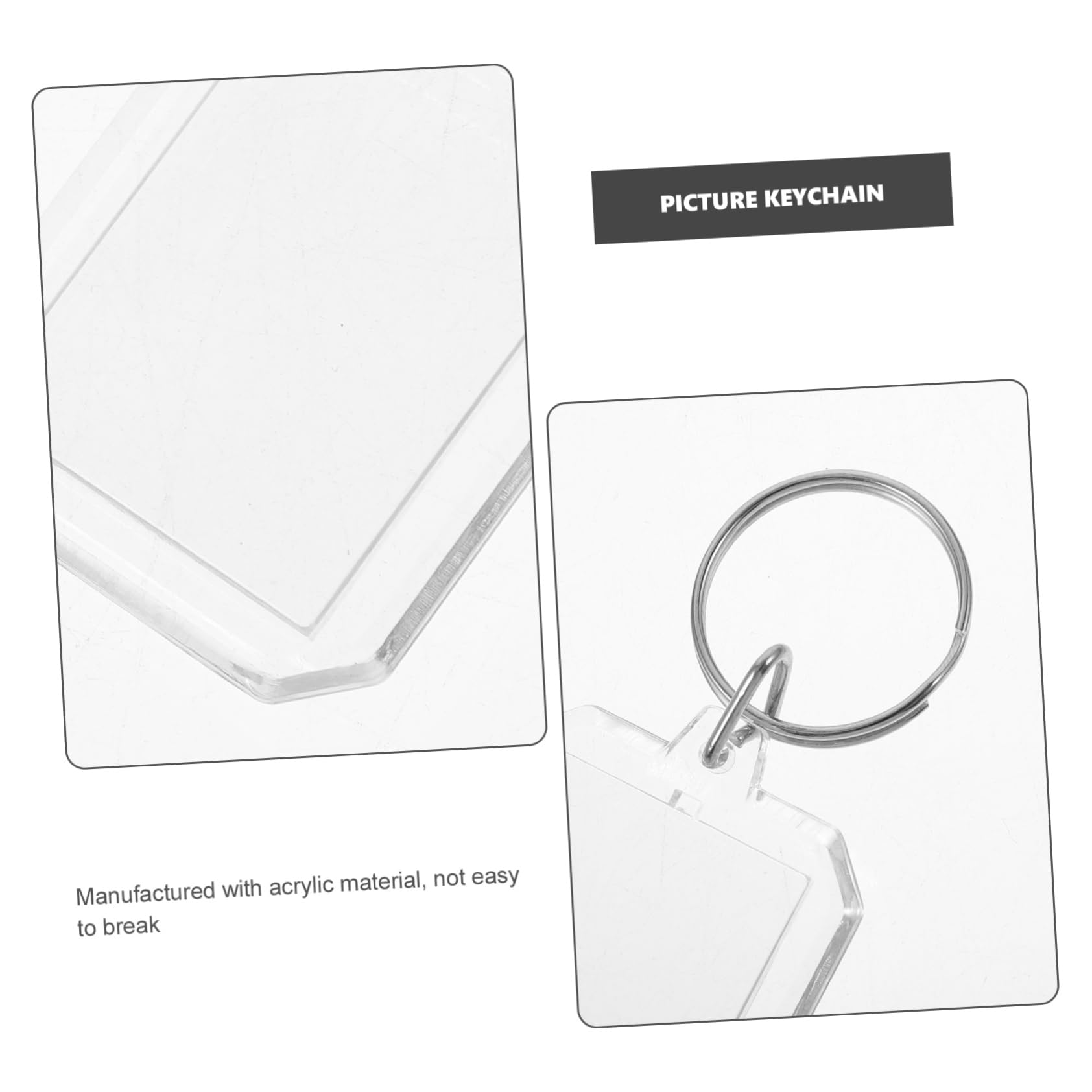 FOMIYES Schlüsselanhänger Rohlinge Diy Bilderrahmen Schlüsselanhänger Für Kreative Handtaschen Dekoration Tragbar Langlebig Transparent Für Designs